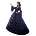 thumbnail image 4 of CountryWomen Robe de Bal Rococo pour Femmes Thème Mascarade Victorienne (Noir1, m), 4 of 4