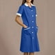 thumbnail image 1 of WILLBEST Vestido Midi Informal de Manga Corta con Cuello En V para Mujer con Diseño de Patchwork para Uso Diario y Trabajo, Vestido Cómodo con Bolsillos Chica, 1 of 4
