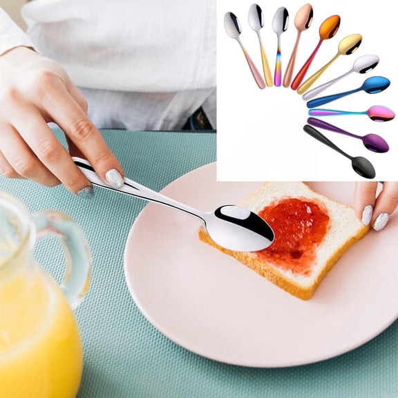 CuiLiyq 1 Pcs Mini Stainless Steel Teaspoon, 5.5 Inch Coffee Dessert Espresso Spoons for Cake Ice Cream Appetizer, Dishwasher Safe (Silver)