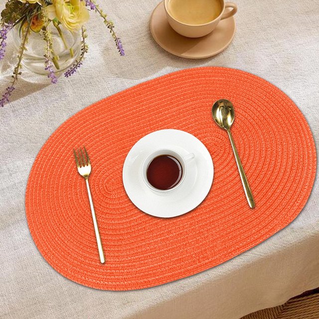 TIMIFIS Beverage Coaster Woven Placemats Solid Color Placemats Insulation Mats Table Decoration Mats Suitable for Families Dinner Parties Easy to Clean Foldable Kitchen Gadgets