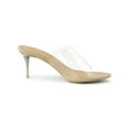 thumbnail image 3 of BLISSFUL STEP Women's Clear Strap Stiletto Heels Sandals Beige 11, 3 of 8
