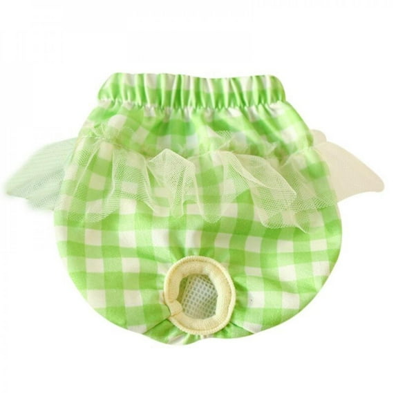 Pet Dog Physiological Pants Sanitary Panties Adjustable Dog Plaid Printed Lace Briefs Washable Cotton Diapers Puppy Shorts