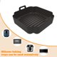 thumbnail image 5 of 2 uds cesta de freidora de aire herramientas de bandeja de horno cuadrada de silicona de repuesto (negro) Ehuebsd Libre de BPA, 5 of 9