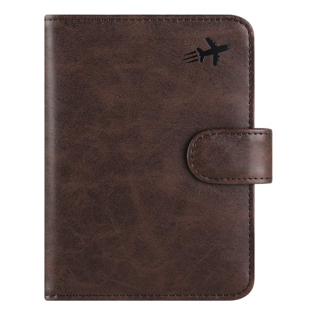 Funda para pasaporte, cartera, piel con bloqueo RFID PASCACOO