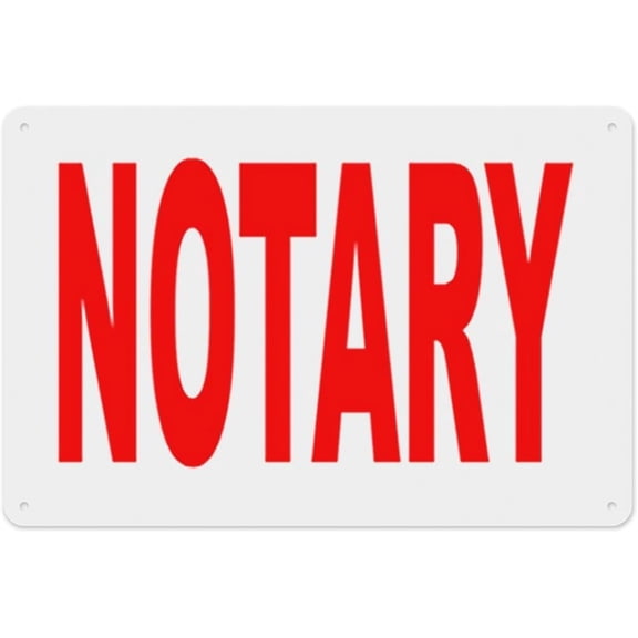 Notary Sign 8"x12" - Aluminum Tin Warning for Home Outdoor Garden, Weatherproof Business Decor for Office