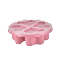 JeashCHAT Snack Box, Divided Bento Box with Clear Lid, 4 Compartments Fruit Snack Candy Box, Meal Prep Containers, Food Storage Containers for Work Travel Picnic, Pink