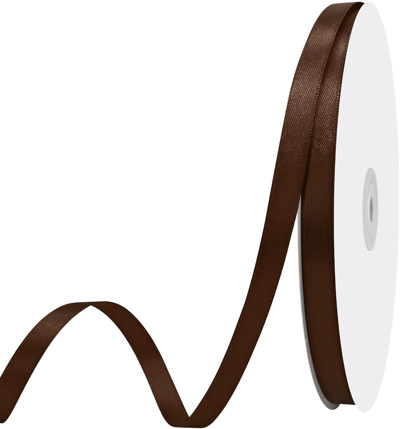 Double Face 3/8 inch Wide 100 Yards Brown Satin Ribbon for Gift Wrapping for Weddings Bouquet Balloons Sewing Hair Bow