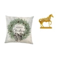 thumbnail image 1 of Funda de almohada navideña, estatua de caballo, figura de caballo, escultura de resina, material de poliéster suave, adecuada para sala de estar, dorm, 1 of 8