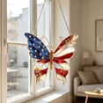thumbnail image 3 of 4th of July Patriotic Butterfly Suncatcher, Acrylic Stained Glass Style Window Hanger, Red White Blue American Flag Decor for Independence Day-7.8In, 3 of 6