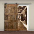 thumbnail image 1 of Essencaliy 42in x84in Solid Wood Barn Door, Made-in-USA Farmhouse Interior Sliding Barn Door With 7.42ft Barndoor Hardware Kit (DIY), 1 of 5