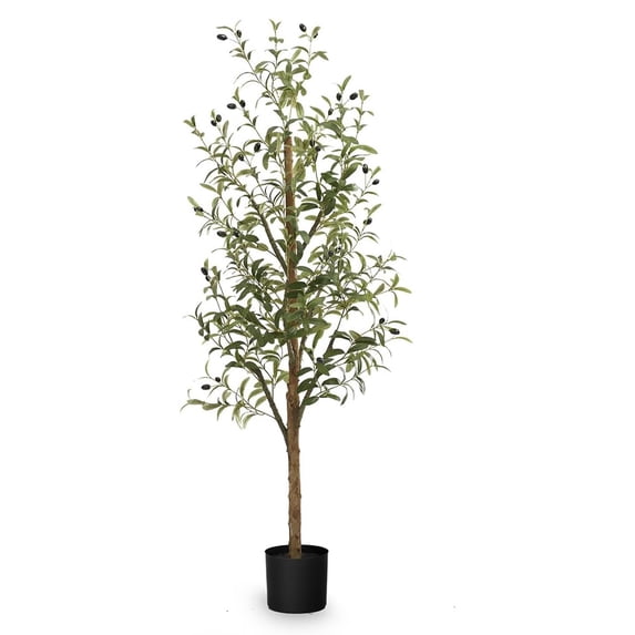 Open Box Maia Shop Olive Tree 5 Foot Fake Silk Tree with Realistic Leaves