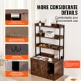 thumbnail image 6 of VEVOR Cat Litter Box Enclosure, Hidden Litter Box Furniture with 3 Storage Shelves,Wooden Cat Washroom Indoor,Large Cat House Cabinet Hidden Fit Most Litter Box, 33.5"L x 19.3"W x 58.7"H,Dark Brown, 6 of 9