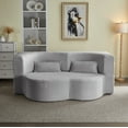 thumbnail image 5 of Full Size Convertible Plush Corduroy Sofa Bed with Foldable Floor Mattress - 2 Pillows, Space-Saving Guest Sleeper for Apartments & Living Rooms, No Assembly Required, Light Grey, 5 of 9