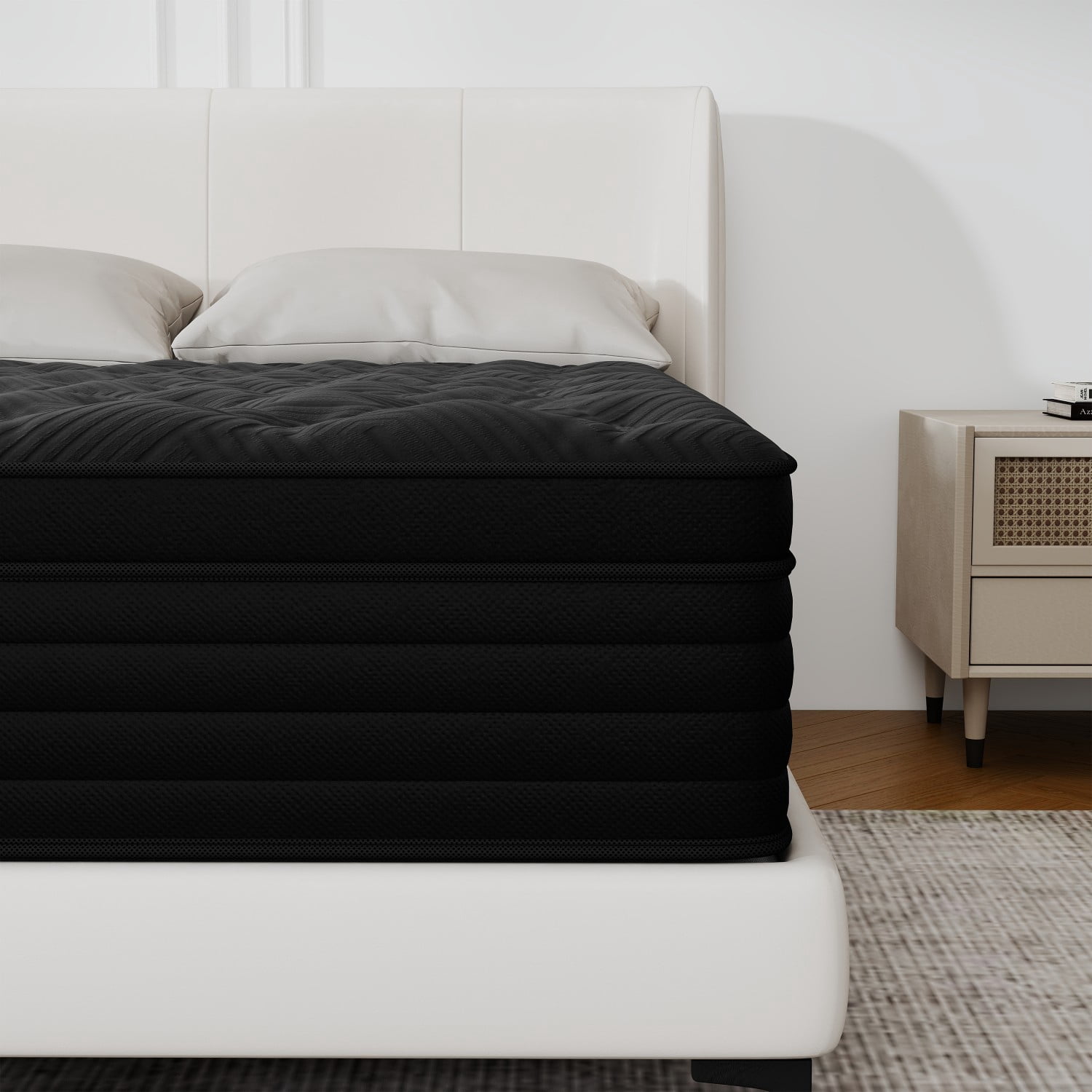 Zaxzudu 12 Inch Hybrid Mattress Twin Gel Memory Foam Innerspring Cool Sleep