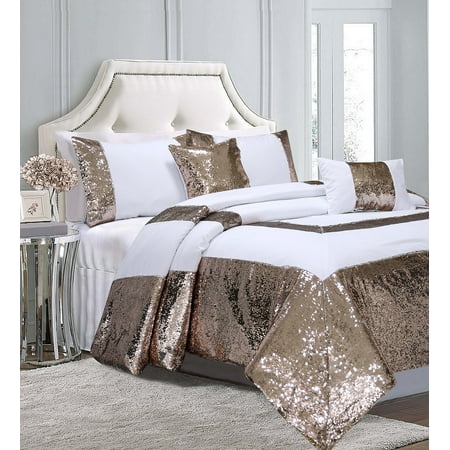 Glitter Flip Sequins Comforter Set, Bed In A Bag King Size Comforter Sets