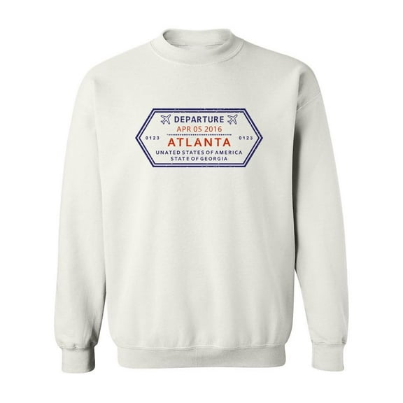 Atlanta Airport Departure Stamp Sweatshirt Men -Image by Shutterstock, Male 5X-Large