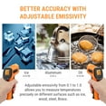 thumbnail image 6 of ThermoPro TP30 LCD Digital IR Infrared Thermometer Temperature Meter Gun Point -58~10220 F Degree Non-Contact Thermometer Adjustable Emissivity Pyrometer - Not for Medical Use, 6 of 8