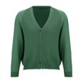 thumbnail image 4 of Cardigan Sweaters For Women Ice Linen Loose Thin Cardigan V Neck Long Sleeve Style Cotton And Linen Blended Cardigan Outerwear Jackets 1Pc Green Xl Sweaters For Women, 4 of 9