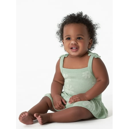 

Modern Moments by Gerber Baby Girl Jacquard Knit Romper Sizes 0/3M-24M