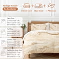thumbnail image 6 of Marble Bedding Duvet Cover Set Queen Size 4 Pieces Abstract Fluid Art Beige Brown Marble Texture Modern Bedding Set with Zipper Closure, 1 Comforter Cover 90x92 Inches 1 Flat Sheet & 2 Pillow Cases, 6 of 7