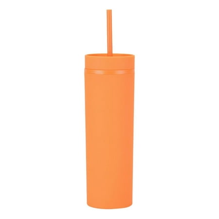 

Tumbler with Lid and Straw|16 oz Double Wall Slim Tumbler with Lids and Straws|Reusable Water Cups for Adults Kid Women Party Portable Cold Cups for Iced Coffee