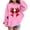 Pink, variant on Lorytime Christmas Hoodies for Teen Girls Unisex Bow Sweatshirt Long Sleeve Pullover Drop Shoulder Festive Tops Red