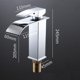 thumbnail image 2 of Grifo para lavabo en cascada, grifo de baño de acero inoxidable con carrete de cerámica, grifo galvanizado con agua fría y caliente ajustable.245 mm, 2 of 4