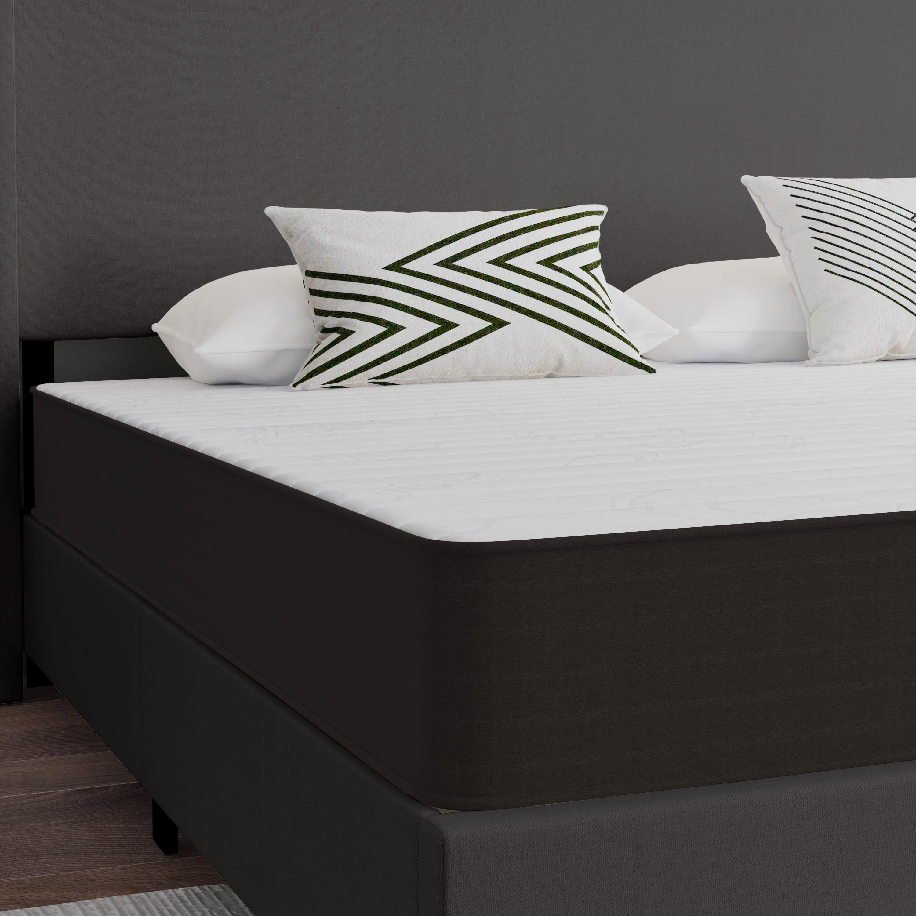 Emma + Oliver Premium Comfort 8" King Size Medium Firm Hybrid Innerspring Mattress in a Box with Knitted Fabric Top and CertiPUR-US Certified Foam