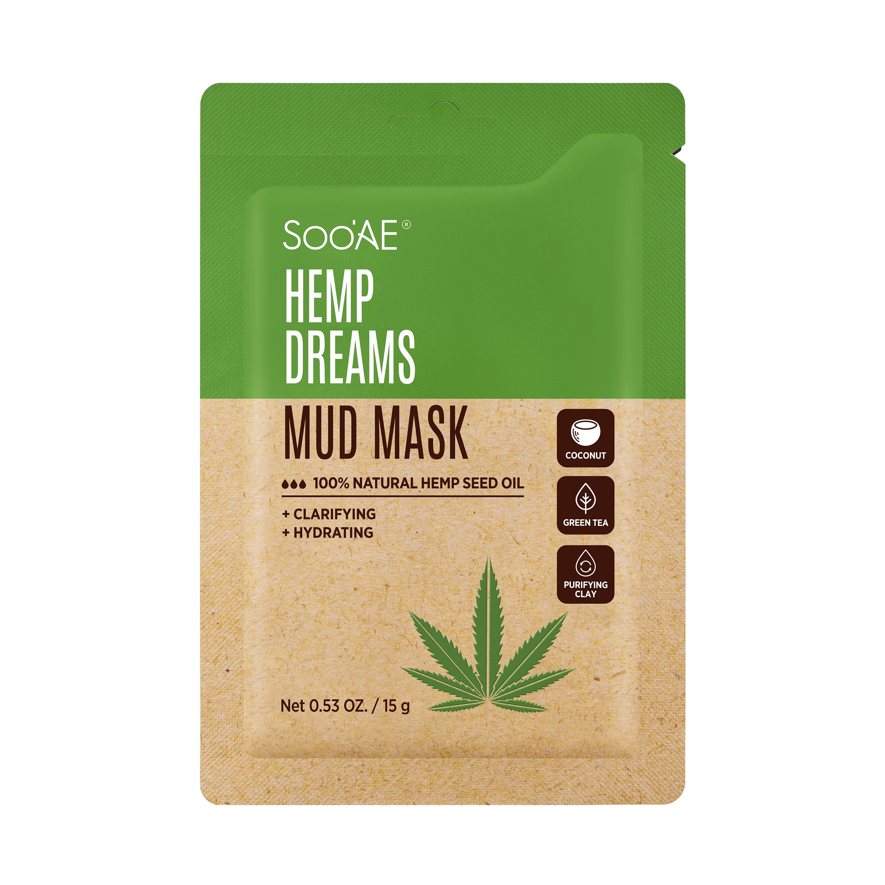 Soo'AE Hemp Dreams Mud Mask, Clarifies + Hydrates, 0.53 oz