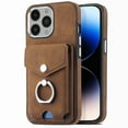 thumbnail image 2 of Nalacover Wallet Case for iPhone 12 Pro, Premium Leather Case with Card Holder, 360°Rotation Ring Kickstand, RFID Blocking Protective Magnetic Back Clsoure Case For iPhone 12 Pro, Brown, 2 of 12