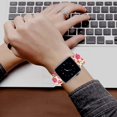 thumbnail image 5 of Correa De Reloj Floral Con Flores Rosas, Compatible Con Apple Watch De 38 Mm, 40 Mm, 41 Mm, 42 Mm, 44 Mm, 45 Mm, Para Mujeres Y Hombres, Regalos, Pulseras Deportivas De Silicona Para Iwatch Series 7,, 5 of 5