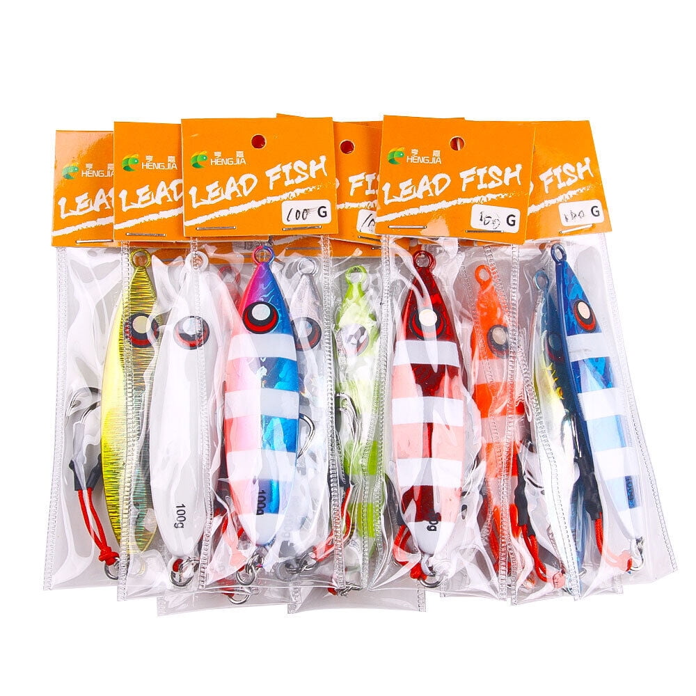 11PCS Glow Metal Lead Jigs Fishing Lures Jigging Bait Jig Tackle Hooks Saltwater