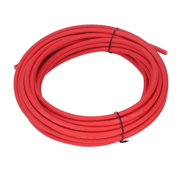Cable Fotovoltaico, Cable Fotovoltaico Solar Resistente A Alto Voltaje De 6 Mm² Gran Capacidad De Transporte De Corriente Para Conexión ANGGREK Rojo 50 m/164 pies