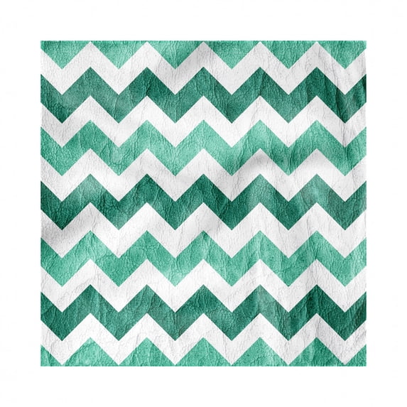 Modern Decorative Napkins Set of 4, Pastel Chevrons Peru Zigzag Lines in Green Toned Geometric Contemporary, Silky Satin Fabric for Brunch Dinner Party, 18", Mint Green Dark Green, by Ambesonne