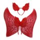 thumbnail image 3 of Alas de ángel con plumas para adultos y niños, accesorios para disfraz de ángel para fotografía Rojo, 3 of 9