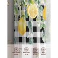 thumbnail image 6 of Sheer Curtains 84 inches Long 2 Panels Set Gingham Farmhouse Light Filtering Sheer Drapes Rod Pocket Window Curtains for Living Room/Bedroom, Lemon Black White Plaid Leaves Yellow Black, 6 of 8