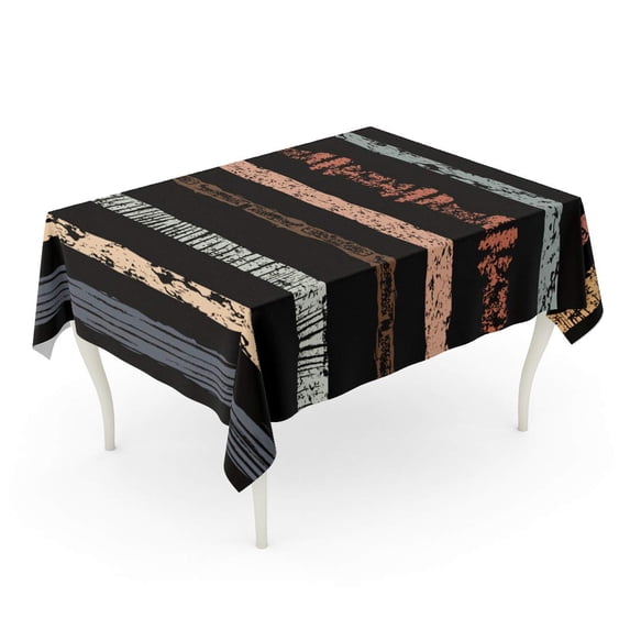 LADDKE Abstract Striped Stripes Colorful Creative Design Abstraction Applique Artistic Tablecloth Table Desk Cover Home Party Decor 52x70 inch