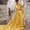 Yellow, variant on RTKFRFLM Maternity Photography Gown Mercerized Cotton V-Neck Long Tail Pregnancy Dress Blue L
