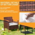 thumbnail image 2 of Homy Grigio 3 Pcs Outdoor Patio Furniture Sets, Outdoor Patio Rattan Chair with Side Coffee Table, Conversation Set Outdoor for Yard Garden Backyard Lawn(Browm), 2 of 7
