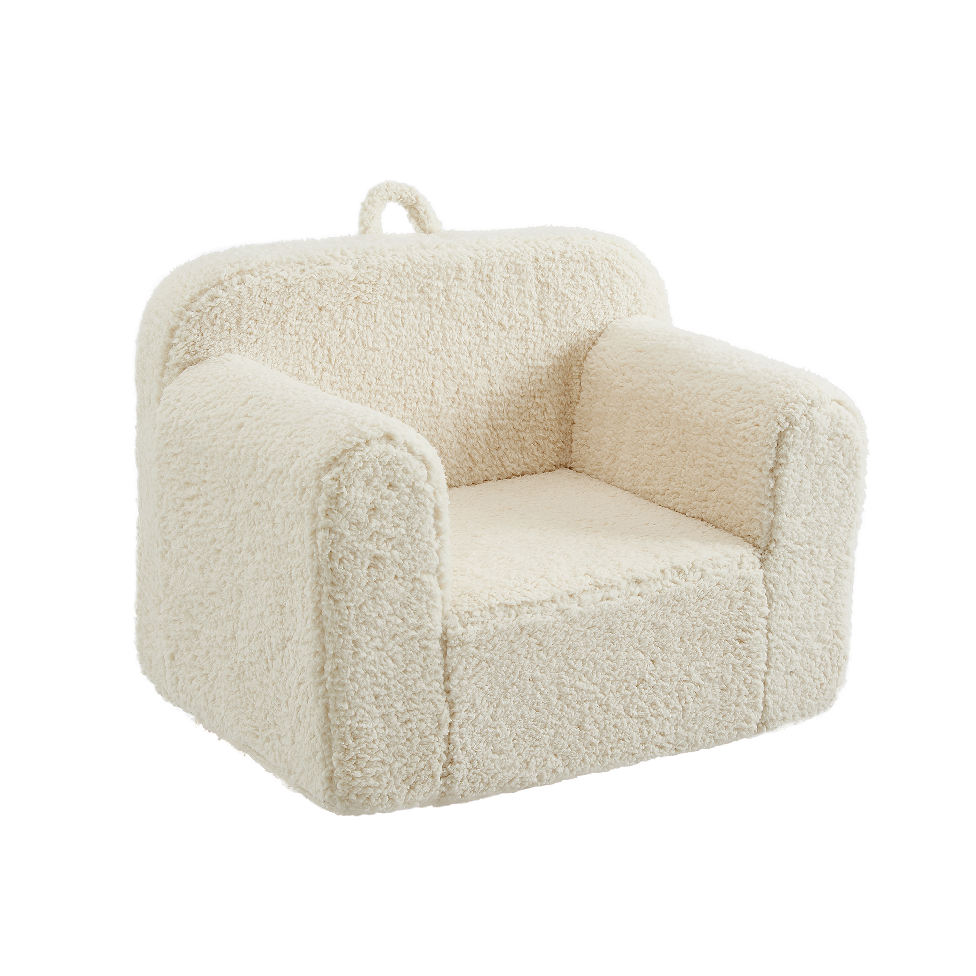 Iwicker Kids Club Chair Toddler Couch Baby Sofa Chair with Sherpa Fabric, Beige