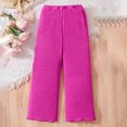 thumbnail image 4 of Odeerbi 4-7 Years Kids Girls Wide Leg Pants Casual Solid Color Pleated Low Waist Straight Leg Pants, 4 of 7