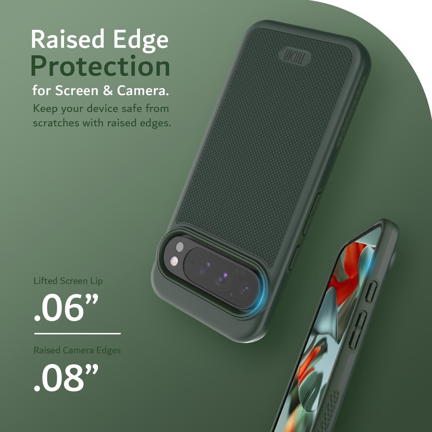 TUDIA MergeGrip Google Pixel 9 Pro XL Case Drop Tested Heavy Duty - Pine Green