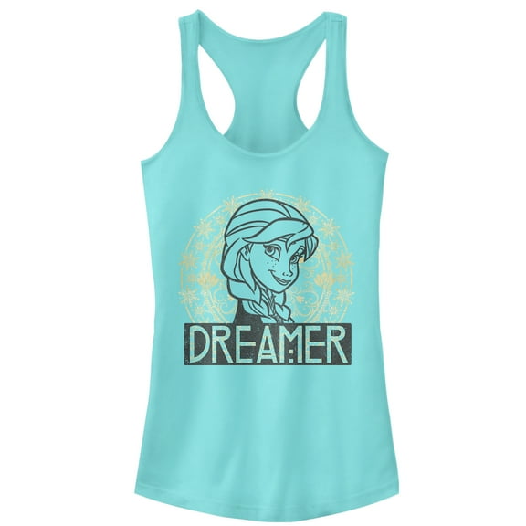 Junior's Frozen Anna Dreamer Portrait  Racerback Tank Top Cancun X Large