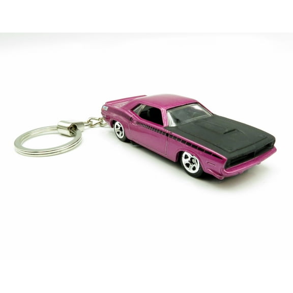 Keychain 1970 '70 Plymouth AAR Cuda Purple Car Rare 1:64 Diecast Key Ring