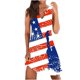 thumbnail image 1 of Mini vestido de mujer con cuello redondo y estampado sin mangas sexy a la moda del Día de la Independencia Pompotops ghjkhdj3331, 1 of 4