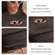 thumbnail image 3 of Top corto sin mangas con cuello redondo y estampado de letras para mujer, Top corto de punto acanalado ajustado para mujer, 3 of 7