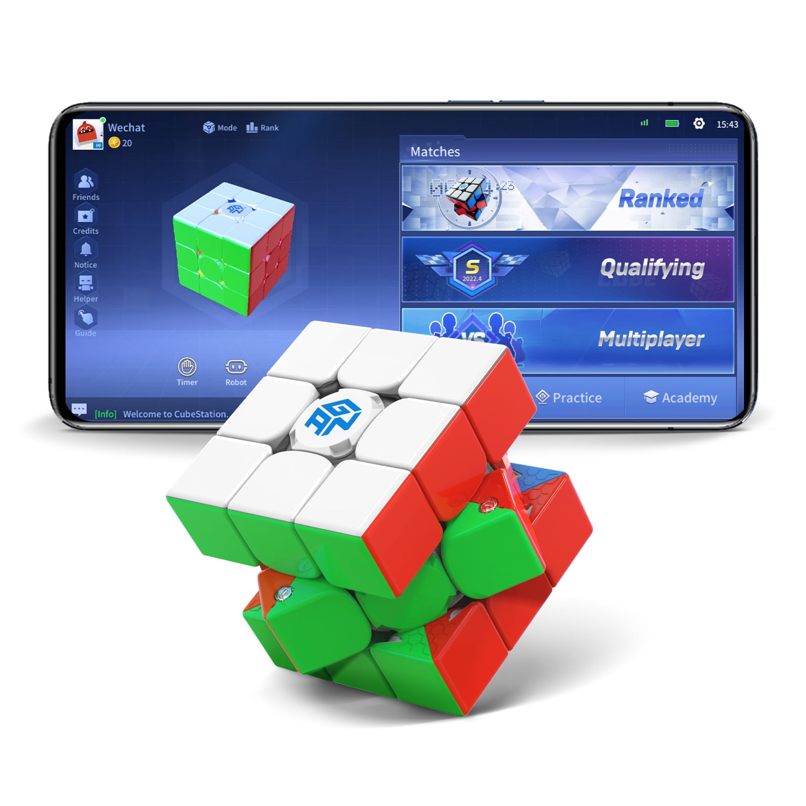 Petrificar Sentido táctil desfile GAN 356 i 3 Smart Cube 3x3 Speed Cube Stickerless Intelligent Tracking  Timing Movements Steps with CubeStation App - Walmart.com