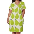 thumbnail image 3 of Vestido suelto con bolsillo y estampado de pera verde Vestidos para mujer Vestidos de fiesta para mujer Vestido vintage, 3 of 7