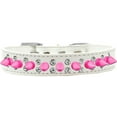 thumbnail image 3 of Pet and Dog Spike Collar, "Double Crystal  Bright Pink Spikes", 3 of 7