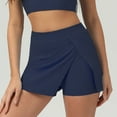 thumbnail image 2 of Ediodpoh Tennis Skirts for Women Summer Tennis Short Skirt Ice Feel Movement Slit Skirt Pants for Running Fitness Sports Skirts for Women Dark Blue M, 2 of 9